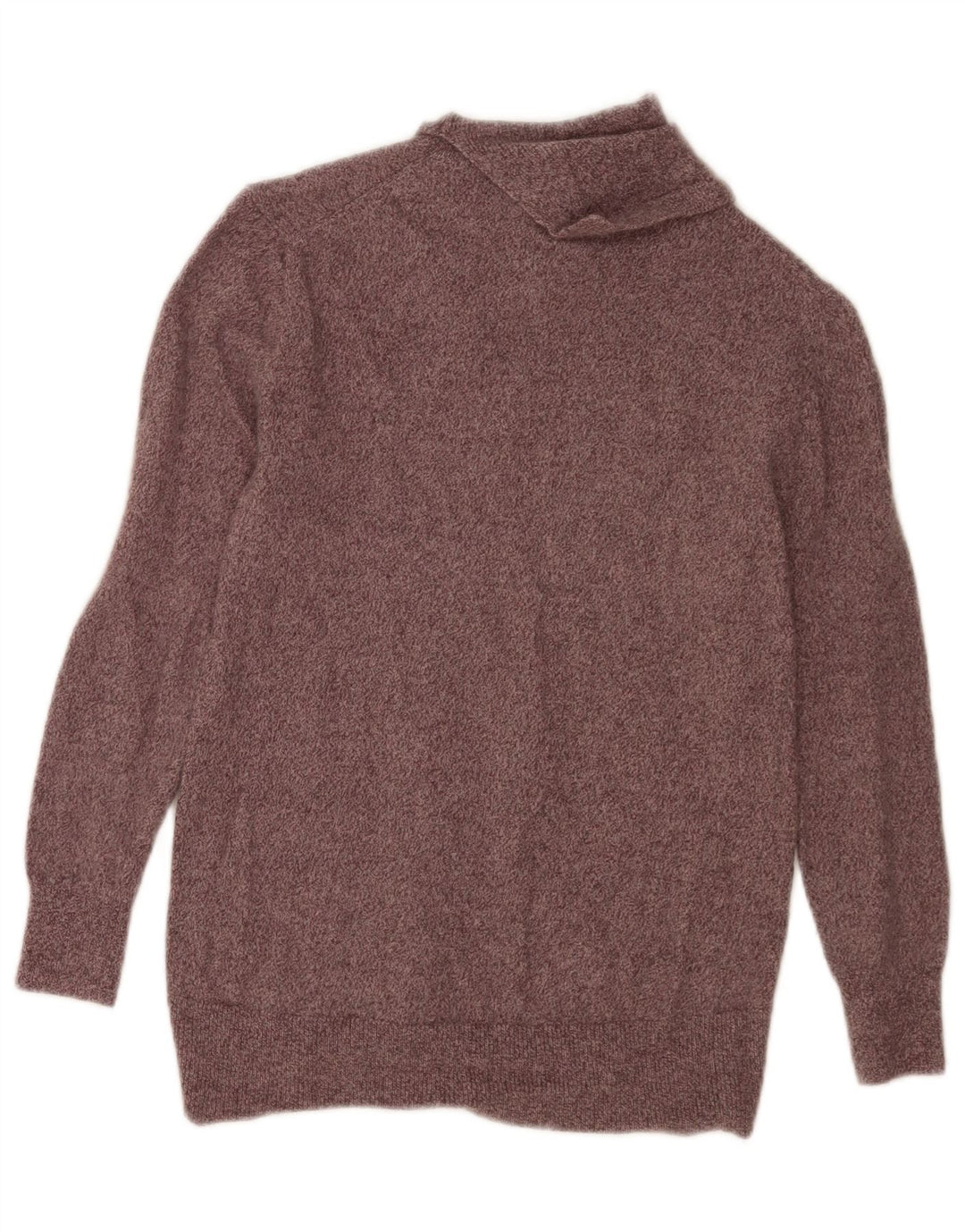 Suéter feminino Massimo Dutti com gola redonda Reino Unido 10 pequeno marrom manchado