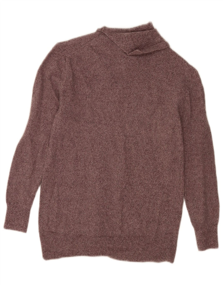 Suéter feminino Massimo Dutti com gola redonda Reino Unido 10 pequeno marrom manchado