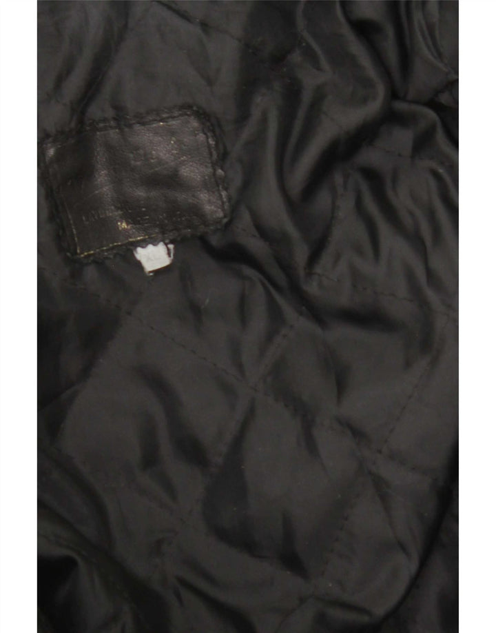 Jaqueta de couro masculina vintage UK 42 XL couro preto