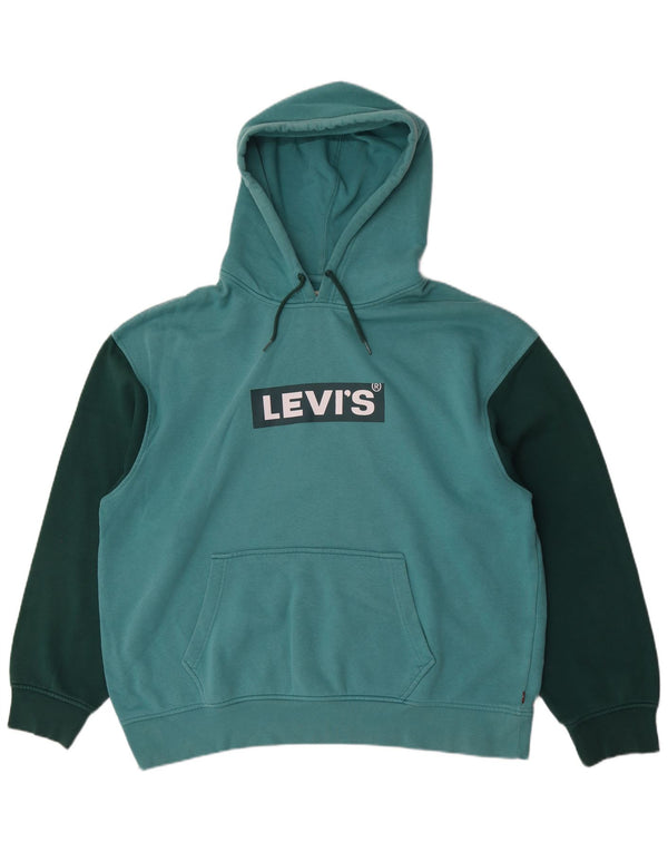 Levi's Masculino Relaxed Graphic Hoodie Jumper XL Turquesa Colourblock Algodão