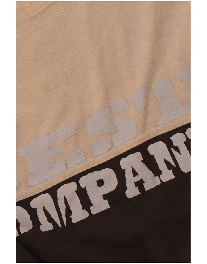 BEST COMPANY Top gráfico masculino manga longa cinza médio algodão colorblock