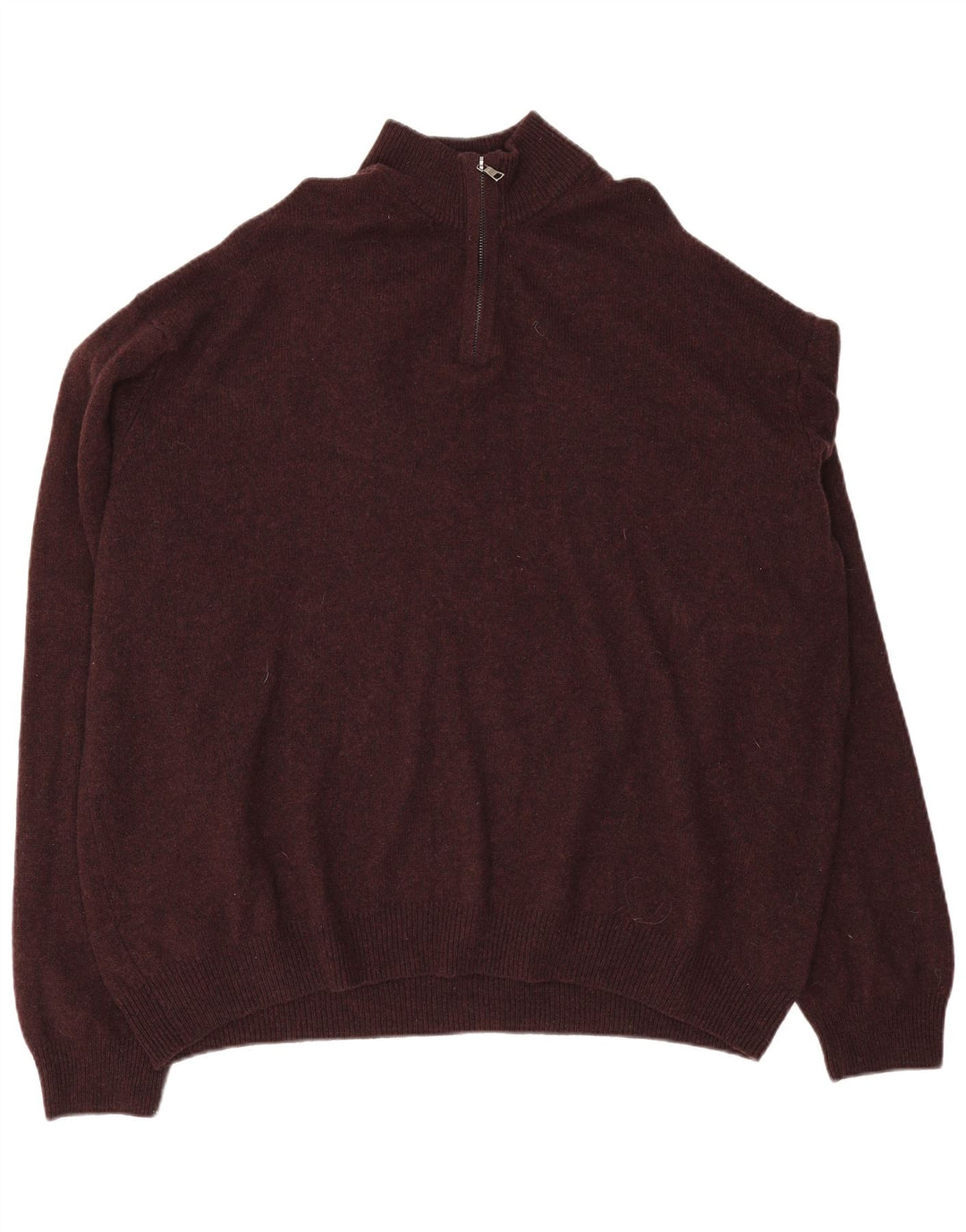 Suéter masculino MARKS & SPENCER com zíper e gola 4XL lã cor de vinho