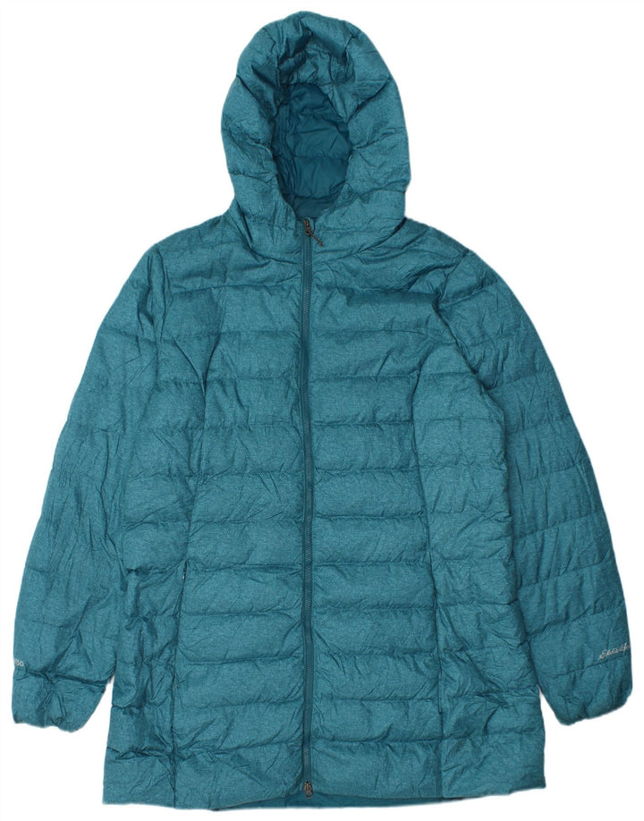 Casaco feminino acolchoado com capuz EDDIE BAUER UK 14 grande azul
