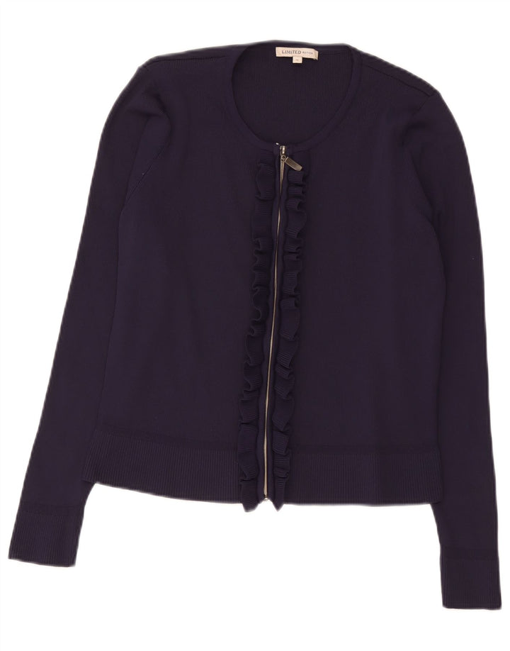Suéter cardigã feminino Marks & Spencer Reino Unido 14 médio azul marinho poliamida