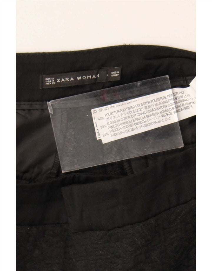 Calça feminina Zara Slim Cropped Médio W28 L25 Preto Poliéster Manchado
