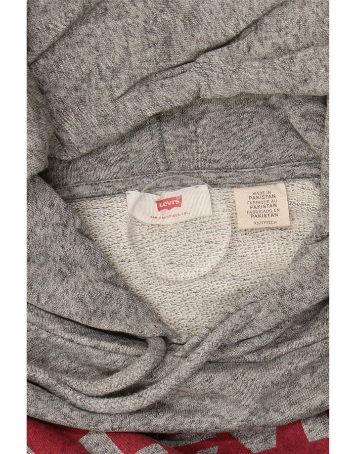 Suéter com capuz oversized feminino LEVI'S UK 6 XS algodão manchado cinza