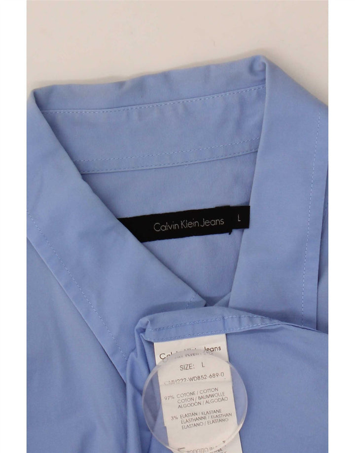Camisa masculina Calvin Klein Jeans grande azul algodão