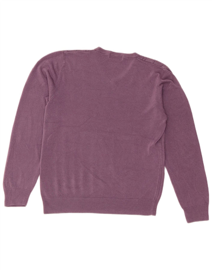 Suéter feminino Marks & Spencer com decote em V Reino Unido 14 médio roxo