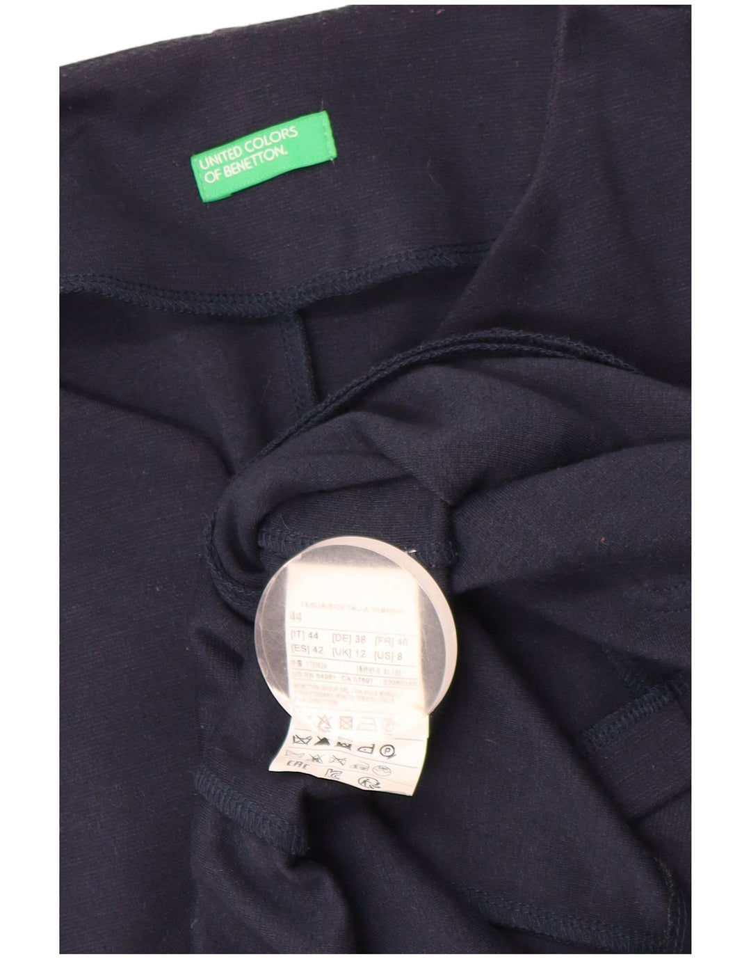 Jaqueta blazer feminina Benetton com 1 botão e 1 botão Reino Unido 12 médio azul marinho