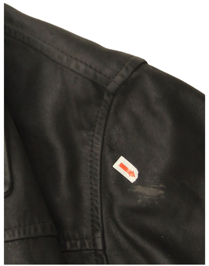 Jaqueta de couro masculina vintage IT 46 pequena couro preto