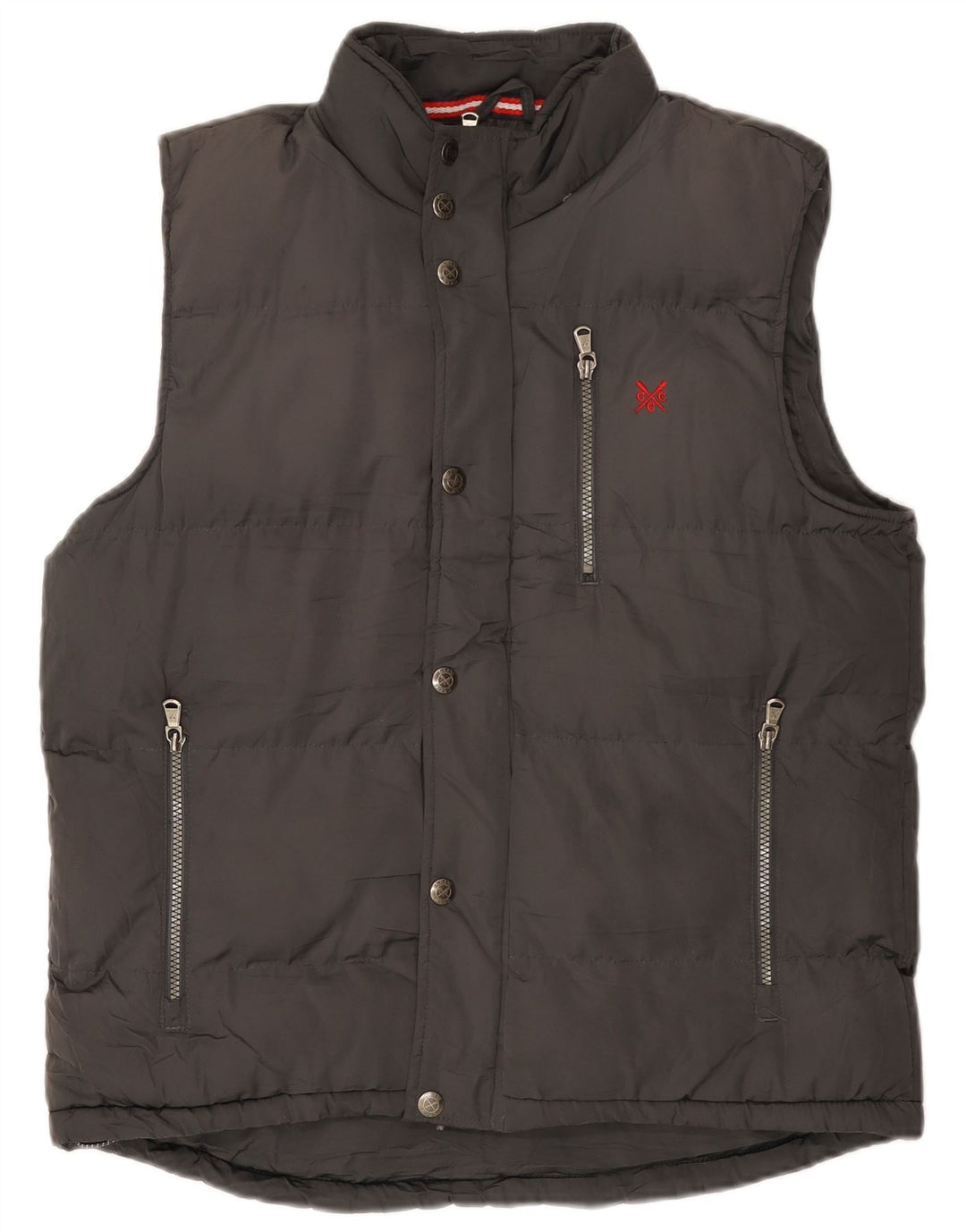 Crew Clothing Mens acolchoado Gilet UK 38 poliéster cinza médio