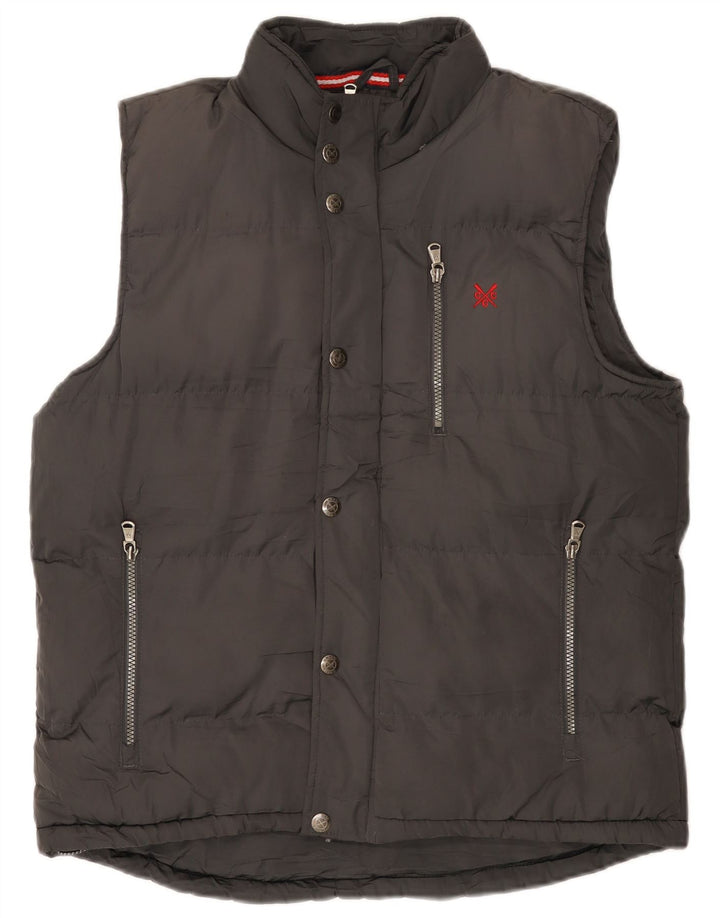 Crew Clothing Mens acolchoado Gilet UK 38 poliéster cinza médio