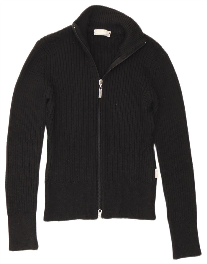Suéter cardigã feminino com zíper completo Sergio Tacchini Reino Unido 10 pequeno preto