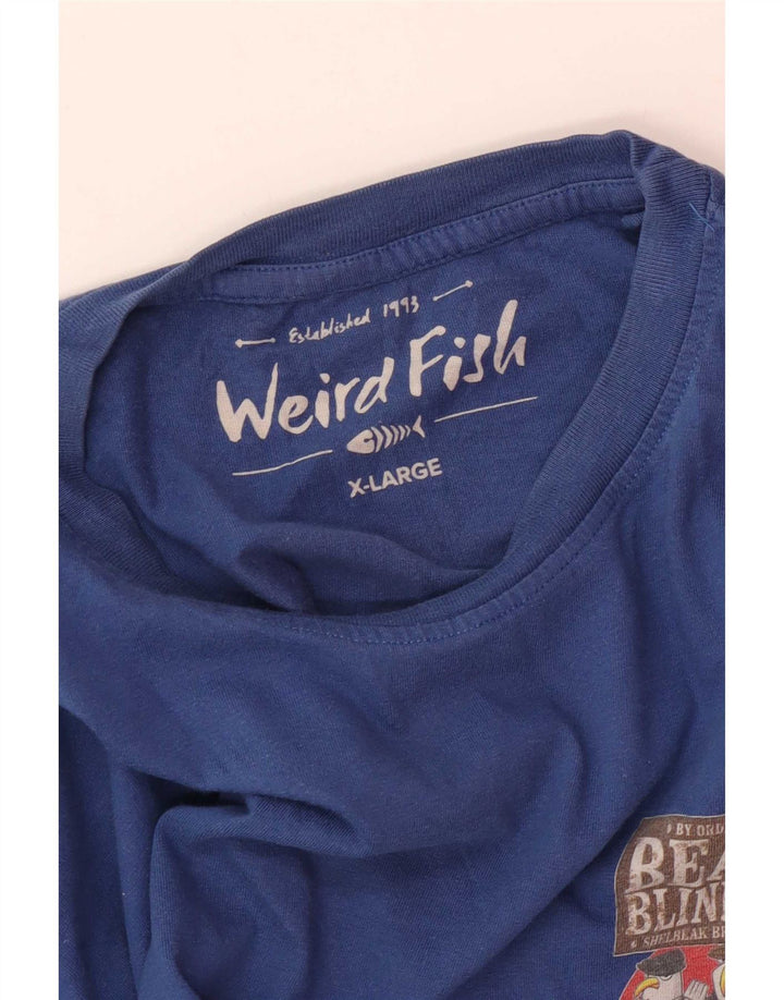 Camiseta gráfica masculina Weird Fish Top XL azul