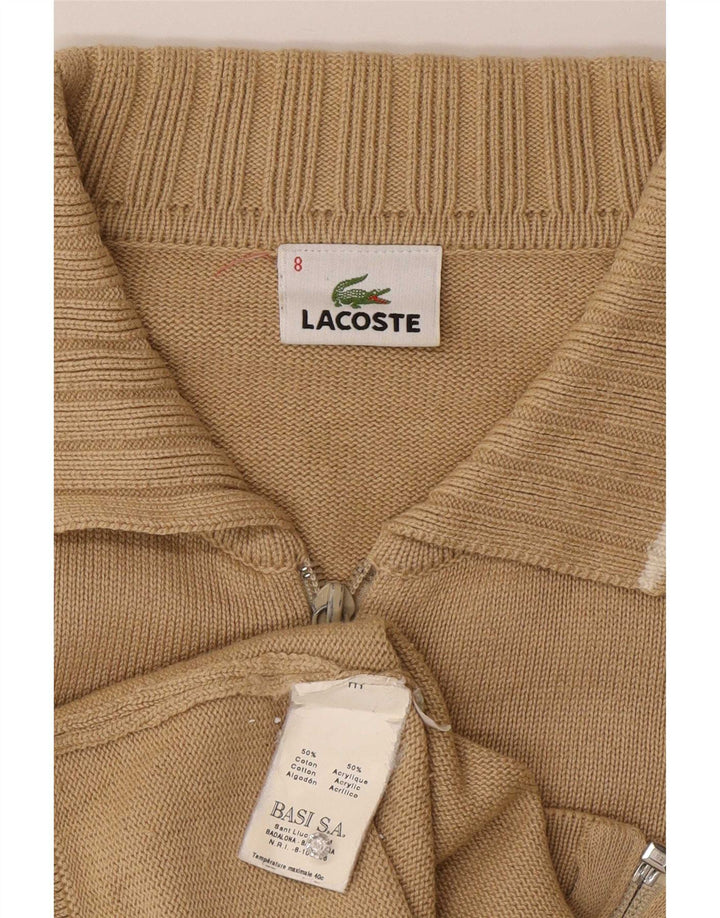 Suéter cardigã masculino Lacoste tamanho 8 3XL algodão bege
