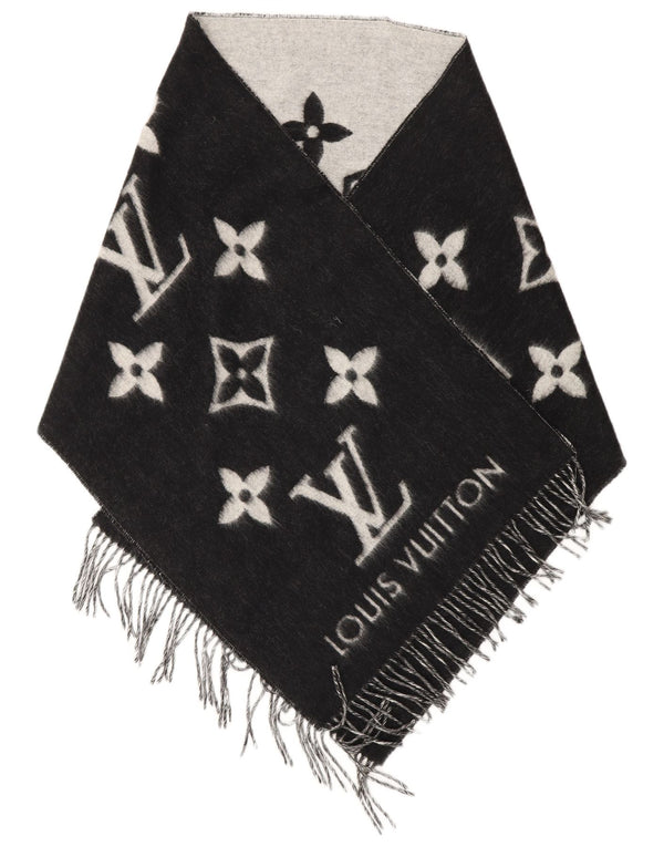 Louis Vuitton Lenço Retângulo Gráfico Feminino Tamanho Único Preto Designer