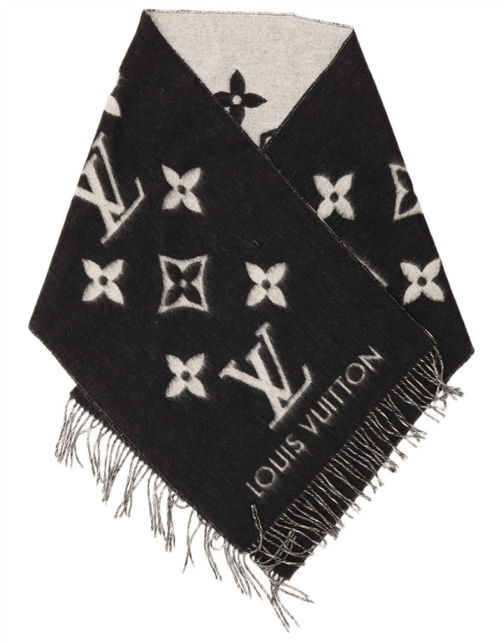 Louis Vuitton Lenço Retângulo Gráfico Feminino Tamanho Único Preto Designer