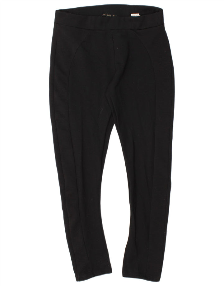 Zara Leggings Femininas UK 14 Grande Viscose Preta