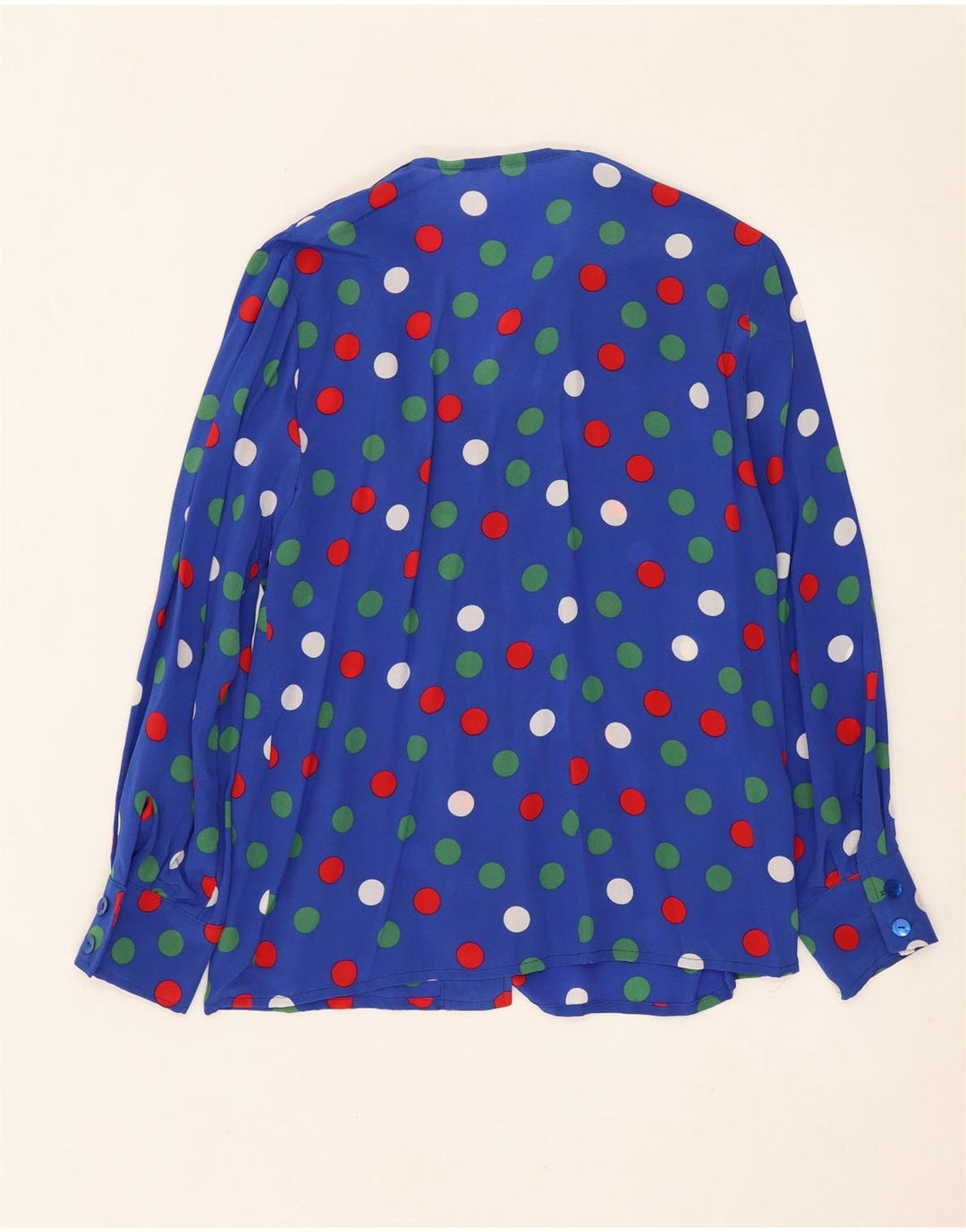 Blusa feminina vintage UK 14 grande manchada azul