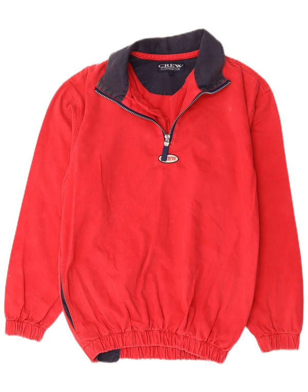 Suéter feminino Crew Clothing com zíper e gola em algodão vermelho UK 18 XL