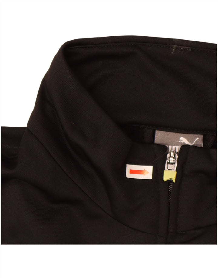 PUMA Mens Graphic Tracksuit Top Jacket 2XL Black Colourblock Polyester