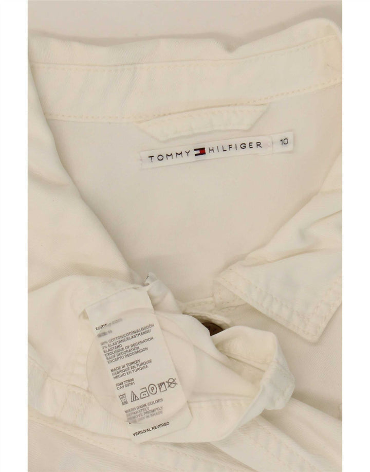 Jaqueta bomber feminina Tommy Hilfiger Reino Unido 10 grande algodão branco