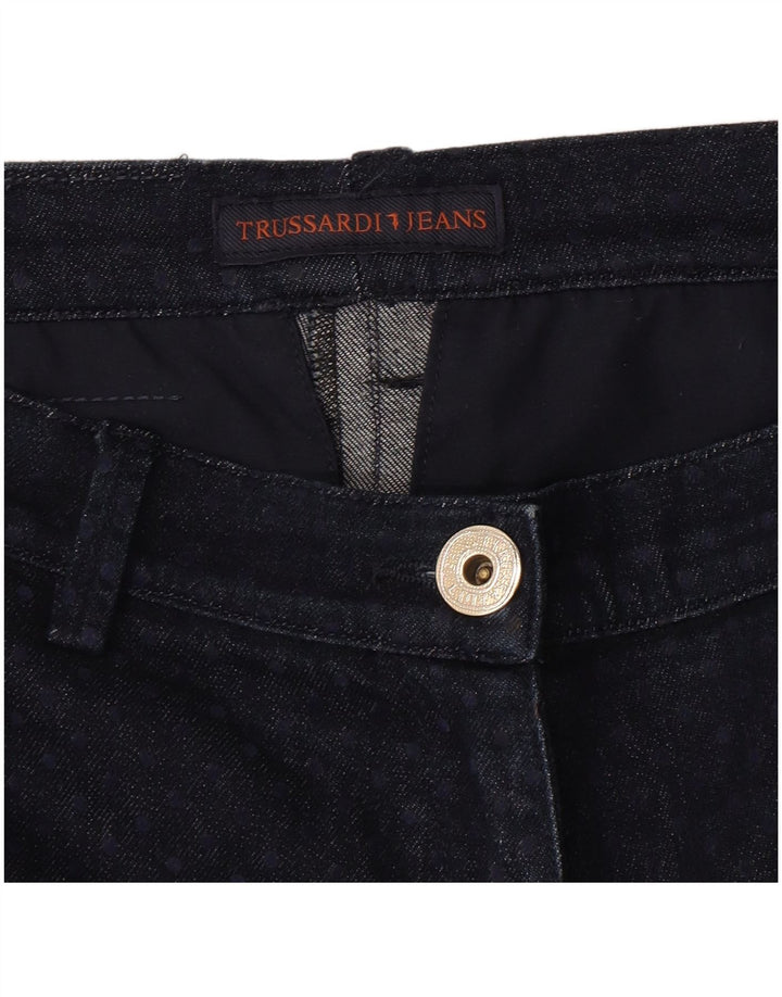 Jeans retos femininos Trussardi W30 L27 azul marinho manchado