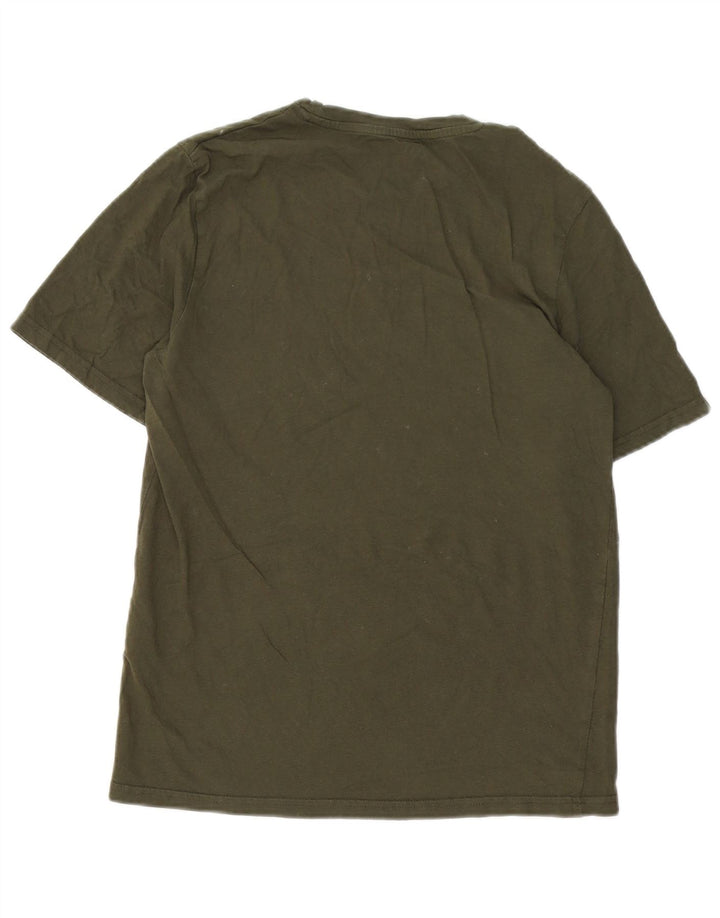 Camiseta gráfica masculina Jack & Jones Top médio de algodão cáqui