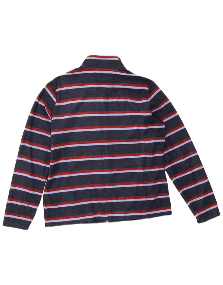 Jaqueta de lã feminina Marks & Spencer UK 16 grande listrada azul marinho