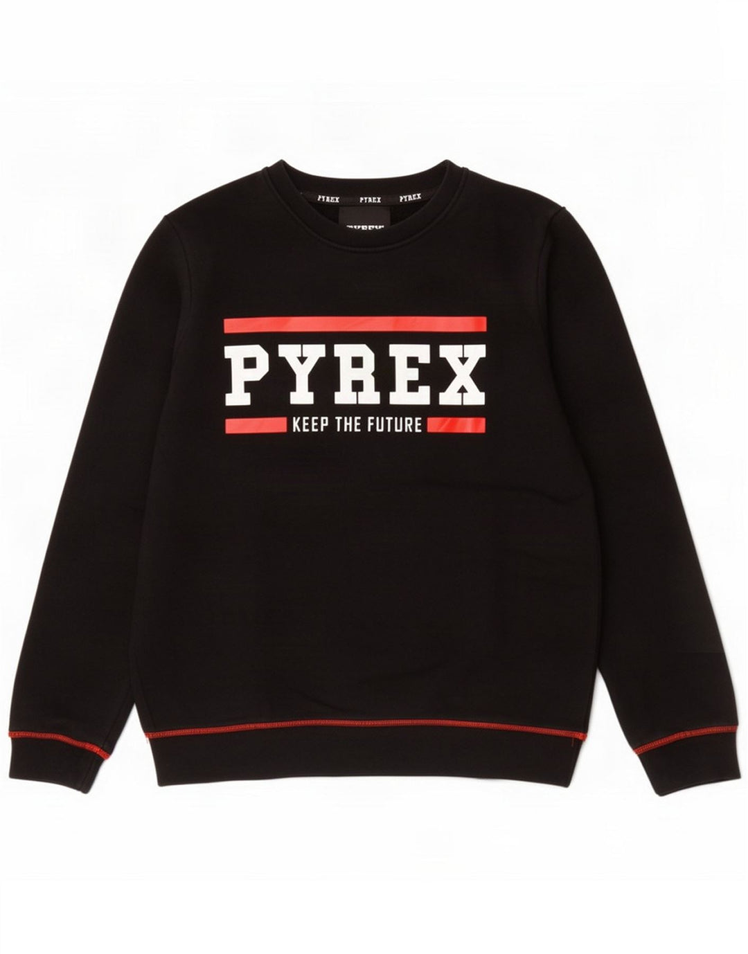 Pyrex moletom gráfico masculino jumper médio algodão preto