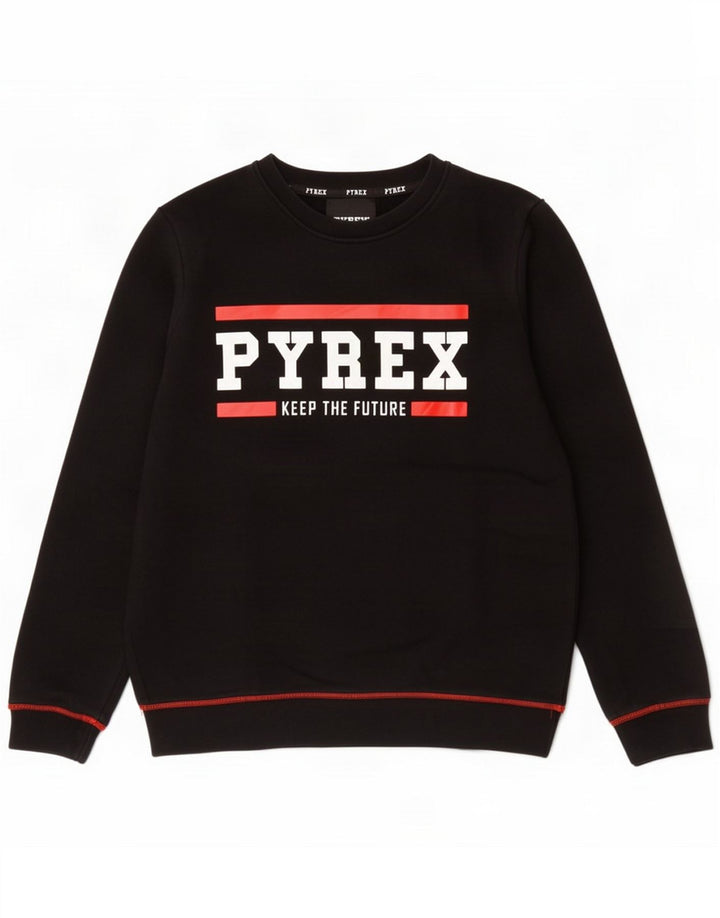 Pyrex moletom gráfico masculino jumper médio algodão preto