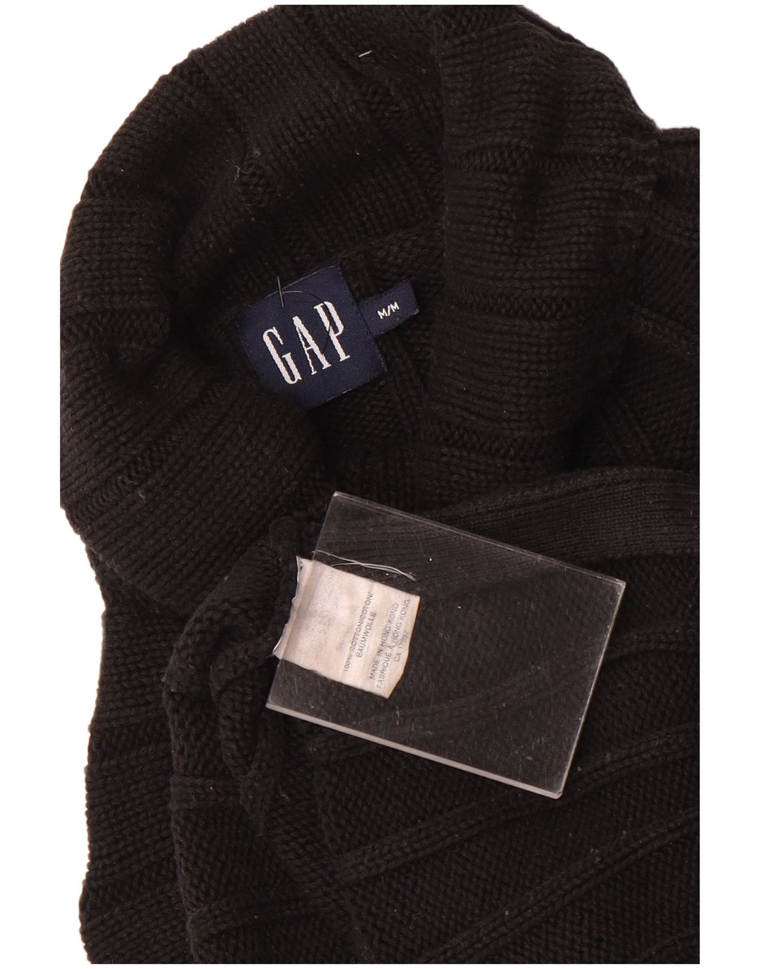 Suéter feminino Gap com gola redonda e algodão preto médio UK 14