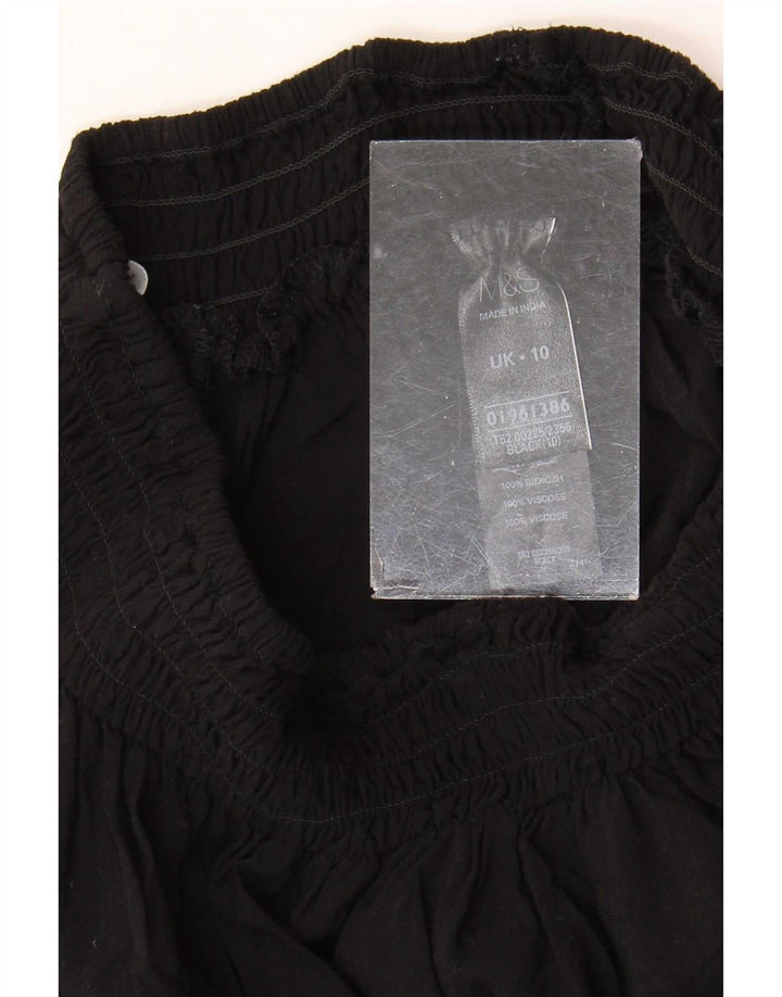 Calça Harém Feminina Marks & Spencer UK 10 Pequena W26 L26 Viscose Preta