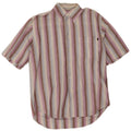 Camisa masculina de manga curta Marlboro Classics grande linho listrado multicolorido