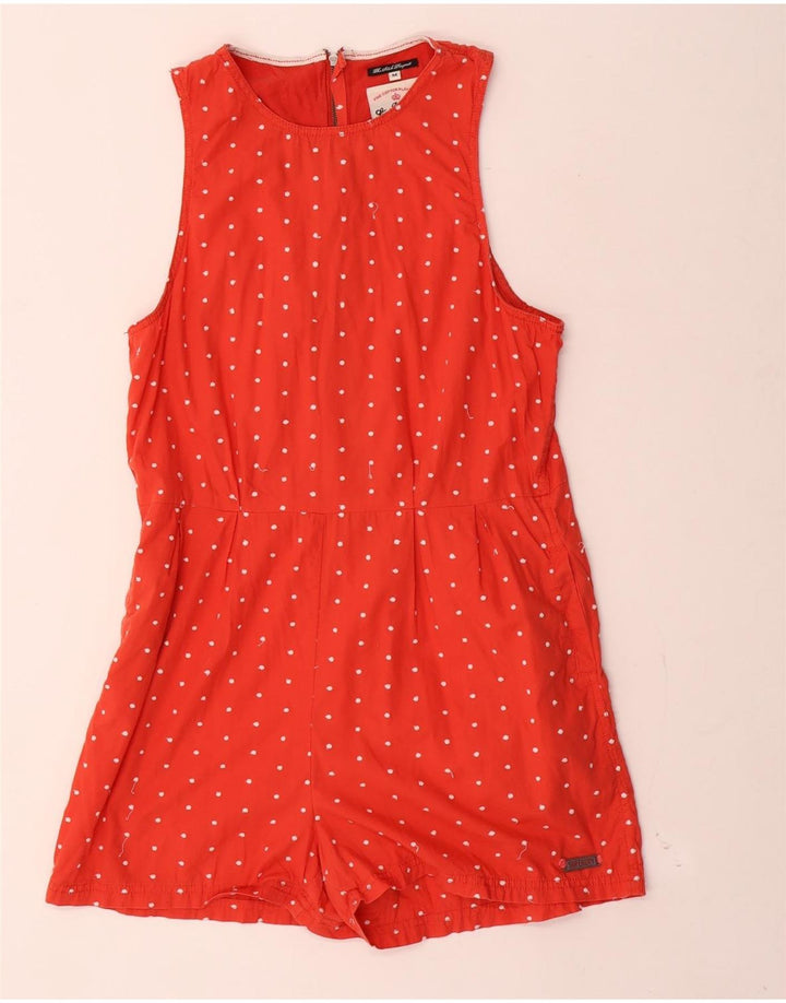 Macacão feminino sem mangas Superdry UK 14 médio vermelho manchado
