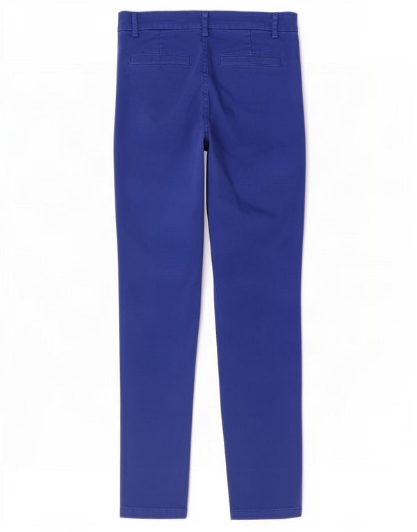 Calça Chino Slim Feminina Benetton Reino Unido 8 Pequeno W28 L28 Algodão Azul