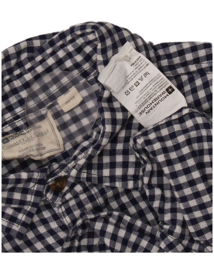 Camisa masculina de manga curta Mountain Warehouse XS azul algodão guingão
