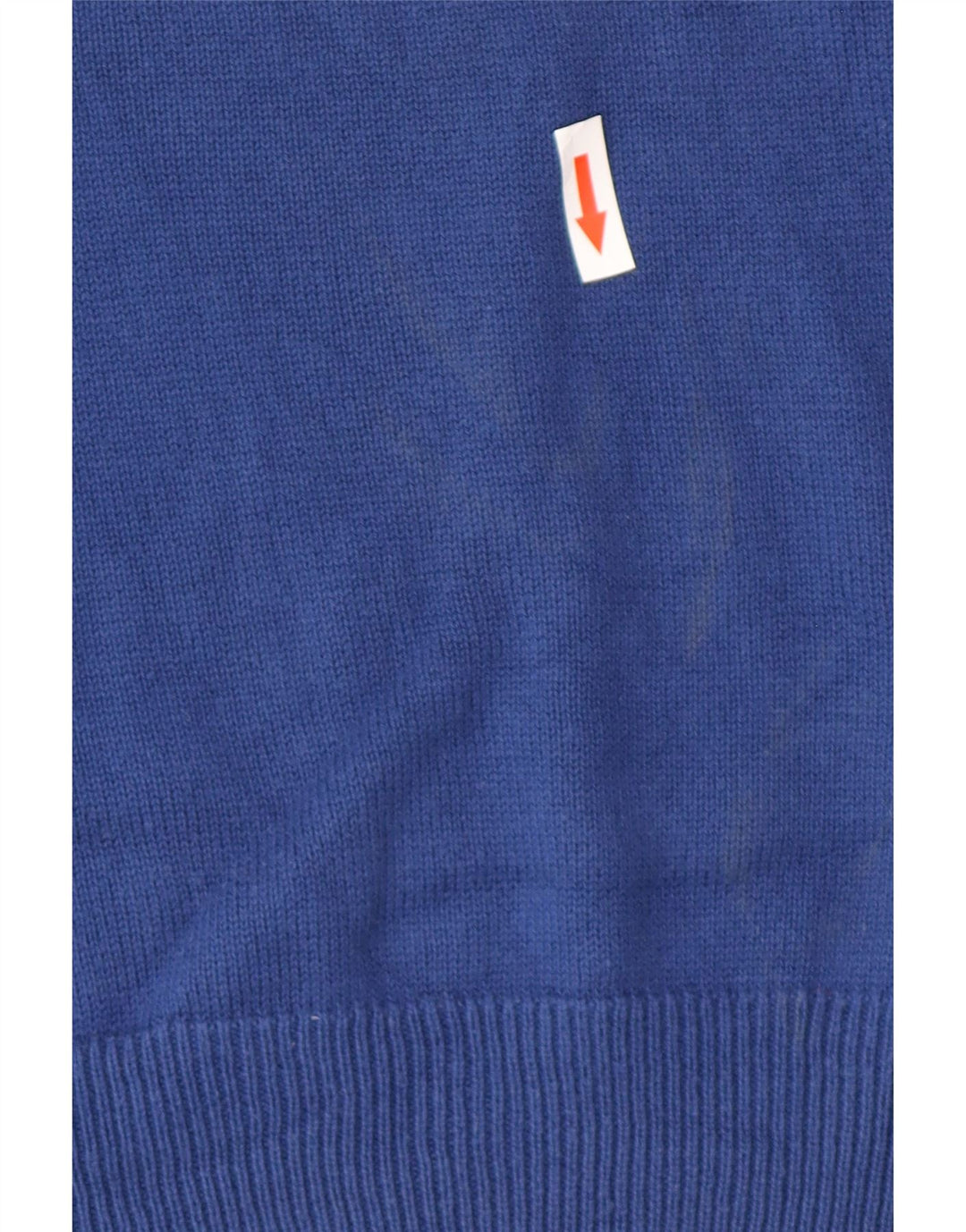 Suéter masculino Marks & Spencer com ajuste regular e decote em V, grande algodão azul