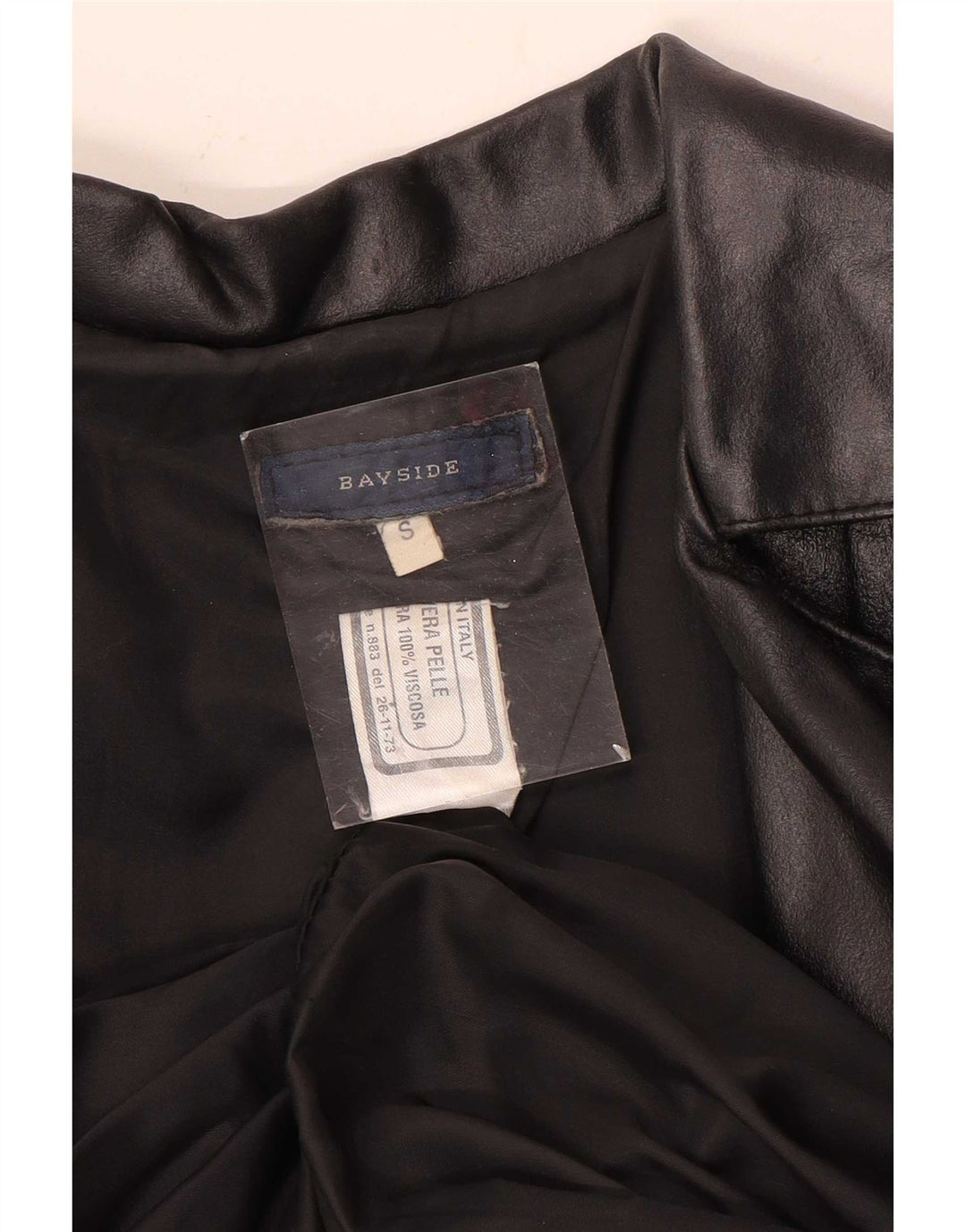 Jaqueta de couro feminina Bayside UK 10 pequena couro preto