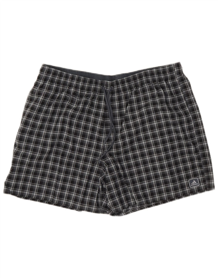 Shorts de natação masculino Adidas XL azul marinho xadrez poliéster