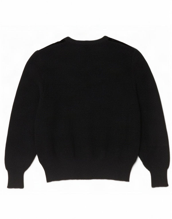 Suéter cardigã feminino vintage IT 48 XL preto Paisley Mohair
