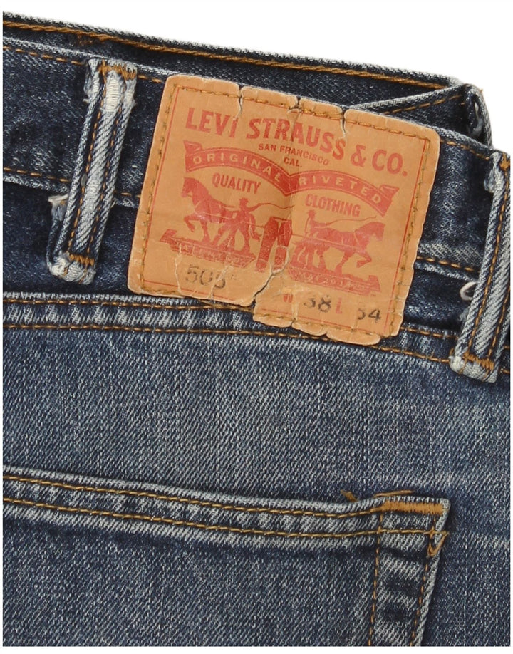 Levi's Masculino 505 Straight Jeans W38 L34 Azul Algodão