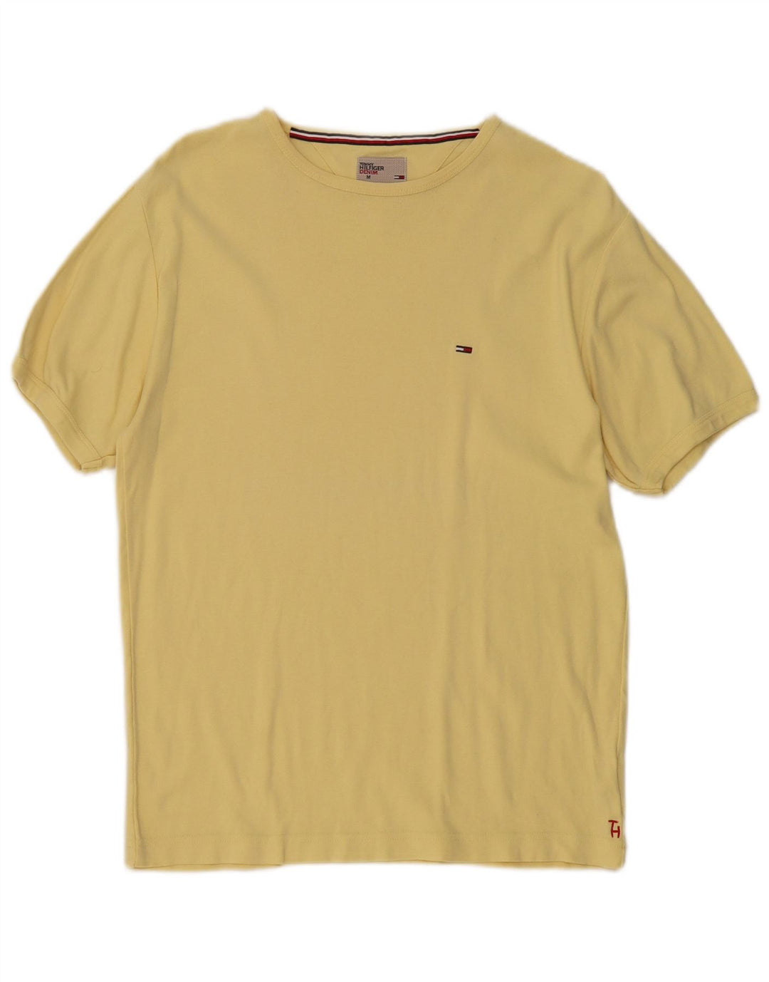 Camiseta masculina Tommy Hilfiger Top médio algodão amarelo