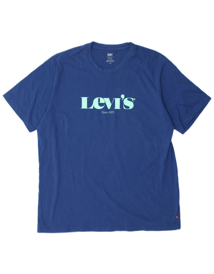 Camiseta masculina relaxada com estampa LEVI'S grande azul marinho