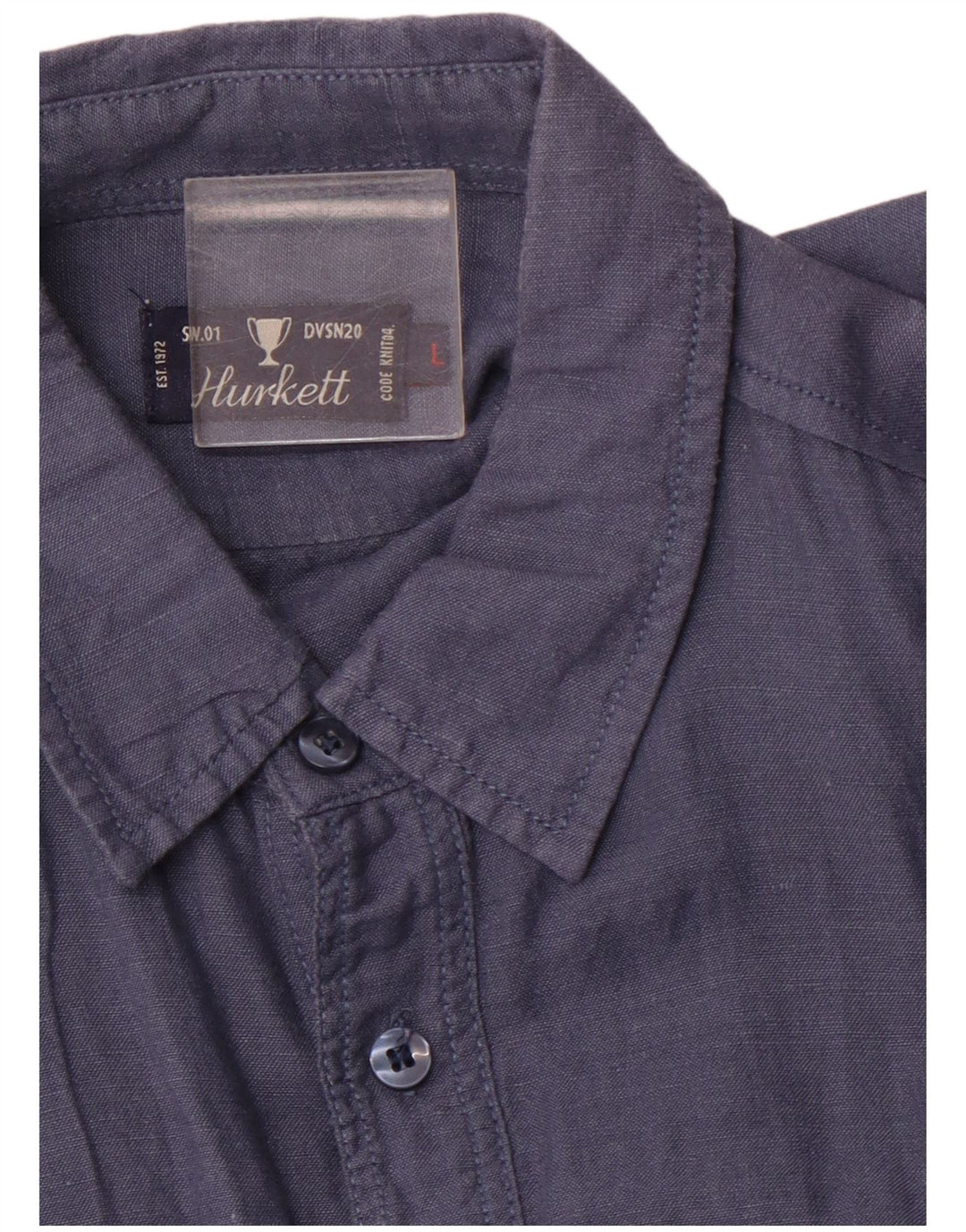 Camisa militar masculina VINTAGE de manga curta grande azul marinho