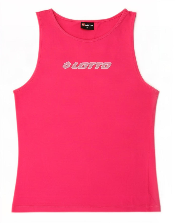 Lotto Womens Graphic Vest Top UK 12 Médio Algodão Rosa