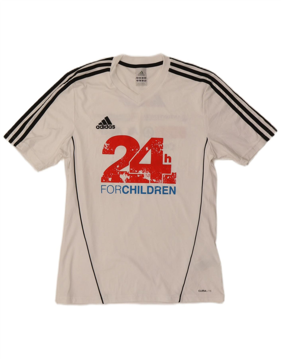 ADIDAS Mens Climalite Graphic T-Shirt Top Pequeno Poliéster Branco