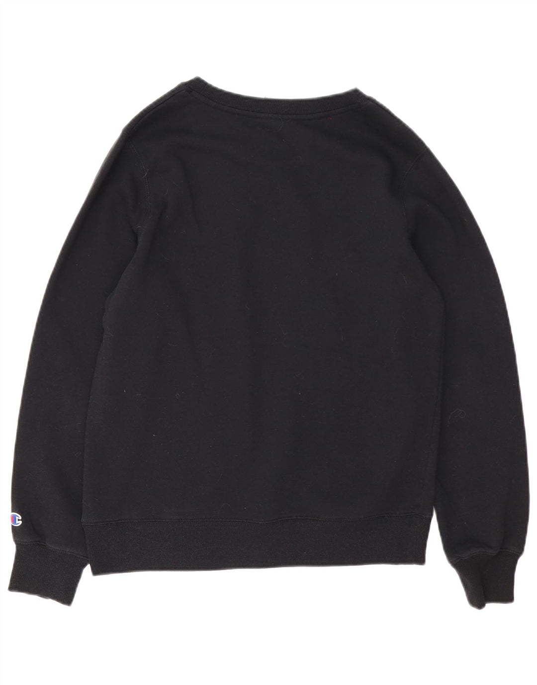 Champion feminino gráfico moletom jumper UK 14 médio algodão preto