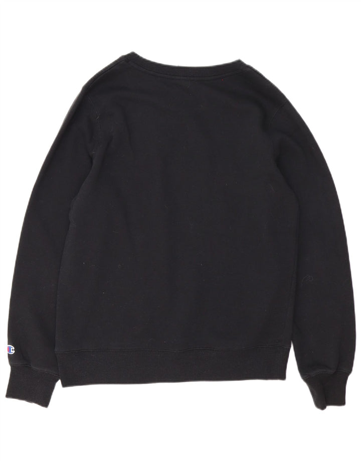 Champion feminino gráfico moletom jumper UK 14 médio algodão preto