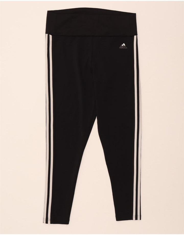 ADIDAS Womens Aeroready Leggings UK 16/18 Grande Preto Poliéster